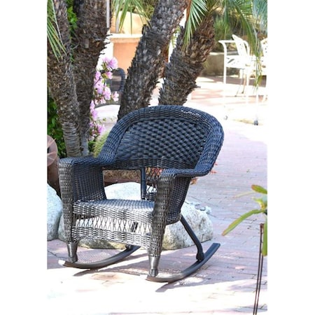 Jeco Rocker Wicker Chair, Black W00207R-D